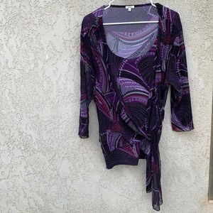 Nicola 3X Women Blouse with Tie